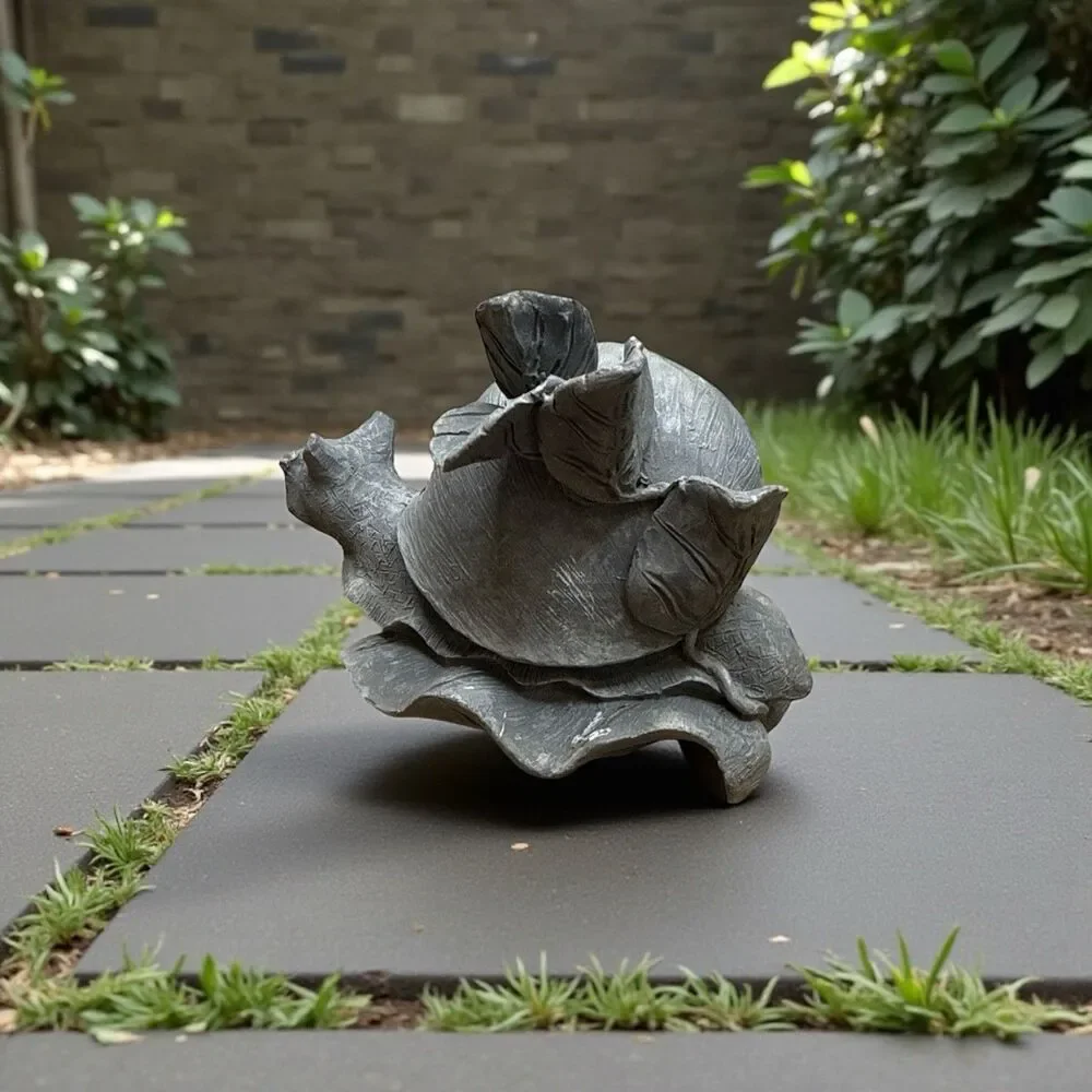 Cement Concrete Snail Slug Paperweight Garden Decor Gray